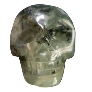 NWOT Green Prehnite Gemstone Skull Hand Carved Stone‎ Of Unconditional Love